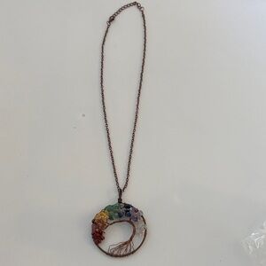 Multicolor Tree of Life Pendant Necklace